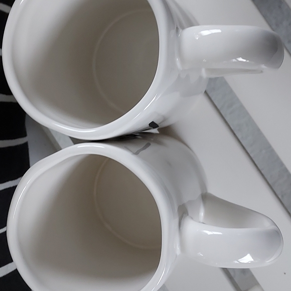 PIER 1 IMPORTS (2) Stoneware "Joy" Mugs White & Black NWOT - Picture 4 of 6